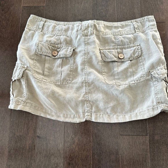 Vintage London Jean Y2K 90s Linen Cargo Mini Skirt Low Rise Grunge Tan 8 - Picture 6 of 6